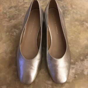 Loeffler Randall Brooks silver block heels, 7